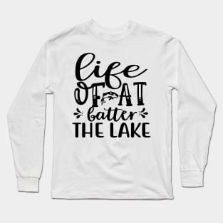 Wishing I Was Fishing - Less Talk More Fishing - Gift For Fishing Lovers, Fisherman - Black And White Simple Font Long Sleeve T-Shirt